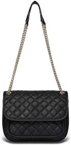 img 3 attached to 👜 Chic & Trendy: Adjustable Chain Strap Quilted Flap Crossbody Bag for Women