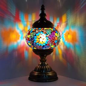 img 1 attached to 🏮 Marrakech Turkish Mosaic Glass Decorative Table Lamp: Charming Multi-Colored Moroccan Lantern for Rustic Home Decor & Night Light Gifts