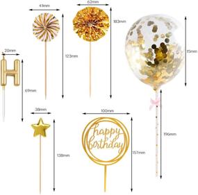 img 3 attached to 🎂 BEAN LIEVE Birthday Candles Set - Cake Topper Decoration with Confetti Balloon Stars and Fan Cupcake Toppers 12 Pieces Birthday Cake Decor for Party Celebration (Gold)