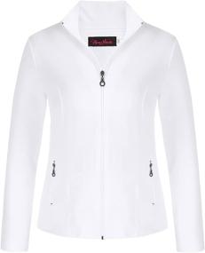 img 4 attached to Stay Cozy with Hanna Nikole Women's Zip Front Warm-Up Jacket Plus Size Lightweight Jackets