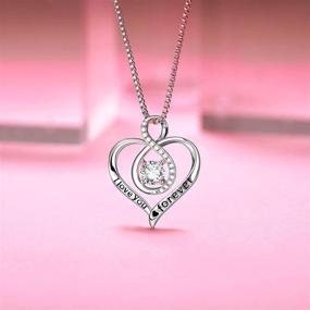 img 3 attached to Stunning Heart Necklaces for Women: Love Pendant Necklace in Silver, 14K White Gold Plated, adorned with Diamonds! Perfect Christmas Gift in a Luxury Gift Box