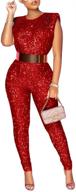 thlai sparkling jumpsuits sleeveless metallic women's clothing for jumpsuits, rompers & overalls logo