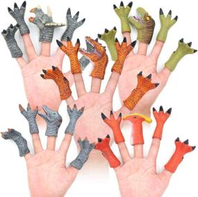 img 4 attached to Dinosaur Finger Puppets: Unleash Realistic Animal Fun!