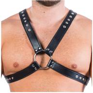 🔥 enhance your style with the lisblier leather chest harness: adjustable and trendy logo