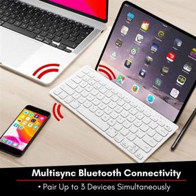 img 2 attached to 🔤 Macally Bluetooth Keyboard for Mac - Multi-Device Wireless Keyboard for Mac Mini/Pro, MacBook Pro/Air, iMac, iPad, iPhone, PC, Laptop - Apple Keyboard Wireless Compact with Stand