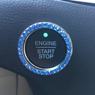 💎 blue crystal car bling ring emblem stickers - set of 3, rhinestone ignition starter bling for buttons, keys & knobs, interior crystal car accessory, metal car emblem decal (blue) logo