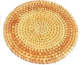 img 3 attached to 🔆 Stylish Rattan Coaster Holder by DODOPEN: A Perfect Handmade Addition to Your Tableware Collection