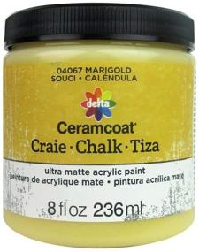 img 1 attached to Delta Creative Ceramcoat Ultra Matte Chalk Furniture & Craft Paint, Marigold 8oz - Assorted Colors, Superior Quality