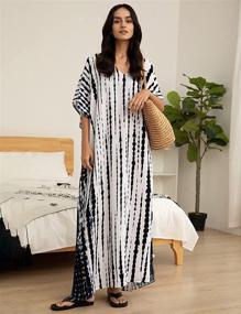 img 1 attached to 👗 Bsubseach Kaftan Dresses with Sleeves - Women's Swimwear & Cover-ups for Stylish Beach Outfits and Poolside Fashion