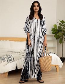 img 2 attached to 👗 Bsubseach Kaftan Dresses with Sleeves - Women's Swimwear & Cover-ups for Stylish Beach Outfits and Poolside Fashion