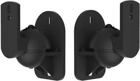 img 4 attached to 🔊 VonHaus Black Wall Mount Speaker Brackets - Set of 2, 7.7lb Weight Capacity, Swivel & Tilt