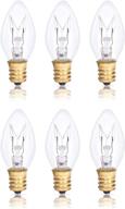 simba lighting c7 7w night light bulb (6 pack) replacement – clear candle shape, 120v, e12 candelabra base, dimmable, 2700k warm white logo