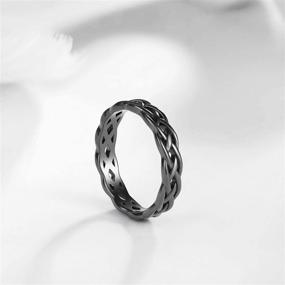 img 2 attached to 💍 925 Sterling Silver Celtic Knot Eternity Band Ring - SOMEN TUNGSTEN - Engagement Wedding Band 4mm Size 4-11