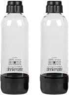 🍾 drinkmate carbonation bottles - twin-pack, 1l size, black color logo