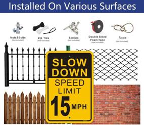 img 1 attached to Slow Down Speed Limit 15 MPH Sign (4 Pack)