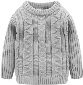 img 4 attached to LittleSpring Little Crewneck Sweater Pullover Boys' Clothing