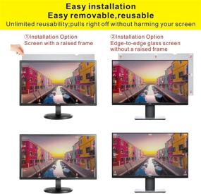 img 1 attached to 🖥️ 27-Inch Computer Privacy Filter for 27" Widescreen Monitor: Screen Protector Film - Data Confidentiality, Anti-Spy, Anti-Blue Light, Anti-Glare - Easy Installation