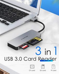 img 3 attached to 🔌 LENTION USB 3.0 Card Reader | SD/Micro SD/CF Adapter | Windows/MacOS/ChromeOS | CB-H12 Space Gray