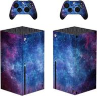 🎮 enhance your xbox series x console with full body vinyl skin decal cover – complete protection & style in blue with bonus wireless controller decals! logo