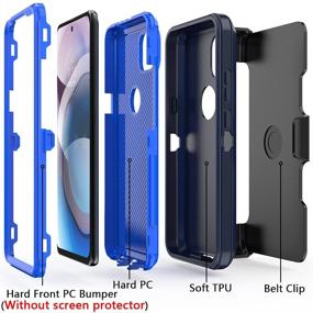 img 2 attached to Xihaiying Phone Case: Heavy Duty Shockproof Armor Protector for Motorola One 5G Ace (Navy Blue) - 2021 Edition