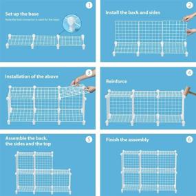 img 1 attached to 📦 TomCare 6-Cube Metal Wire Cube Organizer - White, Modular Storage Cubes for Bedroom, Home Office - DIY Closet Organizer, Bookshelves Grids