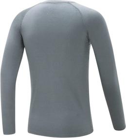 img 2 attached to 👕 Youth Boys Long Sleeve Compression Thermal Fleece Baselayer Shirt for Soccer Baseball Undershirt