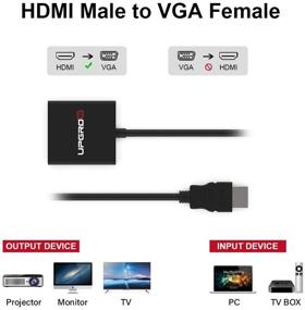 img 2 attached to Адаптер UPGROW HDMI к VGA: конвертер HDMI Male в VGA Female для компьютера, настольного ПК, ноутбука, монитора, проектора, телевизора, Chromebook, Xbox и не только - модель UPGROWHMVF01.