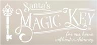 🔑 santa's magic key stencil - holiday christmas decor for homes without chimneys - reusable mylar template for wood signs, chalk paint, and diy crafting - studior12 - north pole workshop - choose size (15" x 7") logo