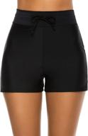 🩱 stylish tournesol women's high waist swim shorts: perfect swimwear bottoms with drawstring for a comfortable beach look logo