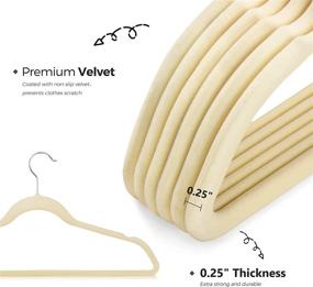 img 2 attached to 👚 Cozymood Velvet Hangers -60 Pack- Non Slip Flocked Hangers Beige Velvet Suit Hangers Space Saving Clothes Hanger Heavy Duty Adult Hanger for Coats and Suits