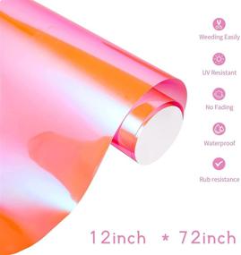 img 3 attached to 🎨 Opal Coral Orange Holographic Adhesive Craft Vinyl - 12 Inch X 6 Feet - Ideal for Cricut, Silhouette, and Cameo