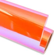 🎨 opal coral orange holographic adhesive craft vinyl - 12 inch x 6 feet - ideal for cricut, silhouette, and cameo logo