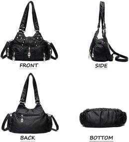 img 3 attached to Стильная сумка из кожи в стиле «С»: шикарная плечевая сумка для женщин с кошельками - идеальная сумка-хобо!