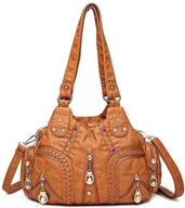 👜 c style leather satchel handbag: chic shoulder bag for women with wallets – ideal hobo bags! logo