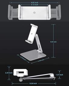 img 1 attached to 📱 Maxonar Регулируемая подставка для iPad Pro - Премиальный алюминиевый держатель для планшета на рабочий стол - Поворотный док-станция для iPad Pro 12.9 - Идеально подходит для кухни, стола, офиса, демонстрационного стенда - Серебристый цвет (Подходит для экранов 4-14'')