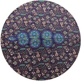 img 1 attached to 🌈 Shubhlaxmi Fashion 32" Blue Mandala Floor Pillow Cushion Seat Throw Cover - Vibrant Hippie Decorative Bohemian Ottoman Pouf with Pom Pom Accents - Boho Indian Style