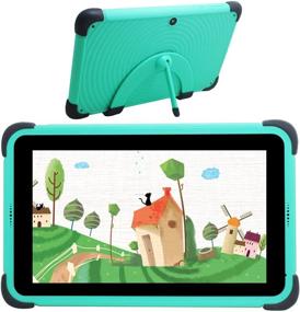 img 4 attached to 7-дюймовый планшет Android 10 для детей с 32 ГБ ПЗУ, защитный чехол для младенцев, малышей и домашнего обучения (зеленый)