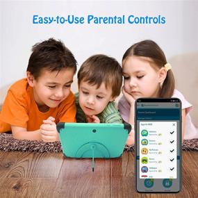 img 1 attached to 7-дюймовый планшет Android 10 для детей с 32 ГБ ПЗУ, защитный чехол для младенцев, малышей и домашнего обучения (зеленый)