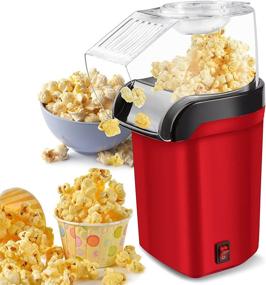 img 4 attached to 🍿 1200W Hot Air Popcorn Popper Machine | Electric Home Popcorn Maker with Measuring Cup| Fast 3 Minute Popping | ETL Certified| BPA Free | Oil-Free | Perfect for Family Movie Nights, TV, Parties