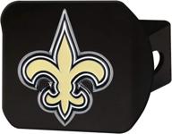 🏈 fanmats 22589 nfl new orleans saints metal hitch cover: black 2" square type iii hitch cover with gold accents logo