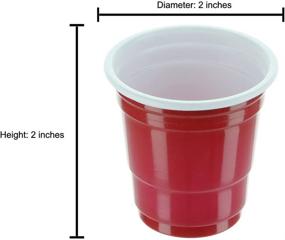 img 2 attached to 🍾 120 Count 2 Ounce Disposable Shot Glasses for Party, Jello Shots, Jager Bomb - Perfect Size for Condiments, Snacks - Mini Red Plastic Cups