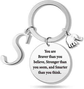 img 4 attached to 🐘 Initial Elephant Keychain for Brave Girls' Jewelry - G Ahora