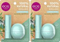 🌿 eos sweet mint usda organic lip balm - nourishing lip care for dry lips - 100% natural, gluten-free, long-lasting hydration - 2 pack logo