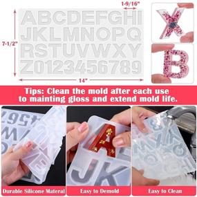 img 1 attached to 🔑 Flasoo Resin Keychain Molds - 13.8 oz Epoxy Resin Silicone Molds with Alphabet Mold Making Kit, Hardener Resin Tools, and Pin Vise Set - Ideal for Casting Keychain Art Crafts and Supplies