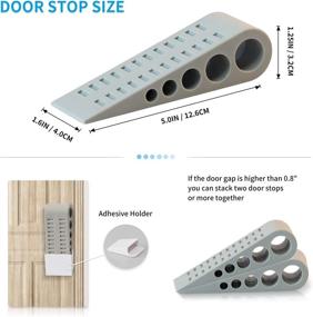 img 1 attached to 🚪 VECELO 12-Pack Door Stoppers Wall Protector - Набор из 6 многоразовых защитных щитков для дверной ручки с самоклеящейся основой, тихими и амортизирующими удары из силикона и набор из 6 клинов для дверей для всех типов пола.