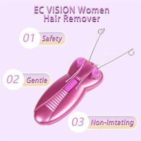 img 3 attached to 🌸 EC VISION Electric Women Facial Hair Remover: Pink Epilator Trimmer for Effective Hair Shaving & Threading