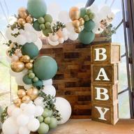 🎈 dazzling diy balloon arch garland kit- 4 sizes, 119pcs - retro olive green & white theme - perfect for baby & bridal shower, birthday, wedding, graduation, and anniversary parties логотип