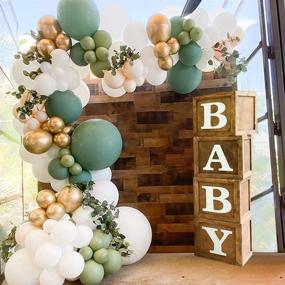 img 4 attached to 🎈 Dazzling DIY Balloon Arch Garland Kit- 4 Sizes, 119pcs - Retro Olive Green & White Theme - Perfect for Baby & Bridal Shower, Birthday, Wedding, Graduation, and Anniversary Parties