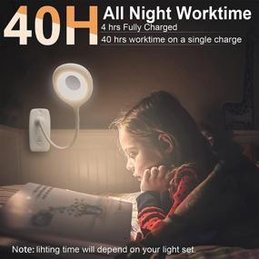 img 3 attached to 💡 Deeplite Rechargeable Clip-on Desk Lamp - LED Clip Reading Light for Eye-Caring Bedtime, Study, and Work - Flexible Arm, Memory Touch, 3 Color Modes and Dimmable Brightness - Portable Table Light