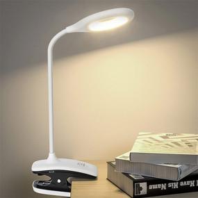 img 4 attached to 💡 Deeplite Rechargeable Clip-on Desk Lamp - LED Clip Reading Light for Eye-Caring Bedtime, Study, and Work - Flexible Arm, Memory Touch, 3 Color Modes and Dimmable Brightness - Portable Table Light